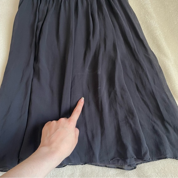 AX Armani Exchange 100% Silk Black Ruffle Babydoll Camisole Mini Dress ✨ - Picture 5 of 12